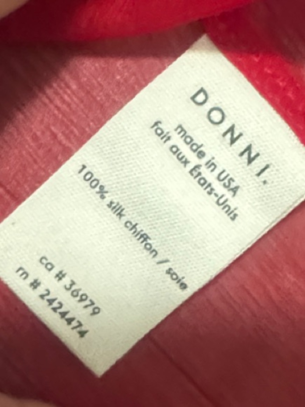 DONNI. Red Sheer Button-Front Camisole - Picture 3 of 3